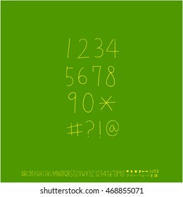 Alphabet & number / handwriting - vector