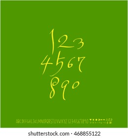 Alphabet & number / handwriting - vector