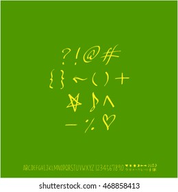 Alphabet & number / handwriting - vector