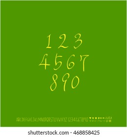 Alphabet & number / handwriting - vector