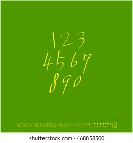 Alphabet & number / handwriting - vector