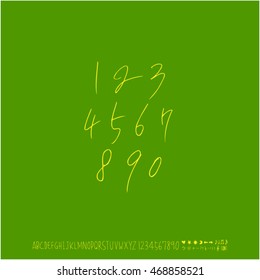 Alphabet & number / handwriting - vector
