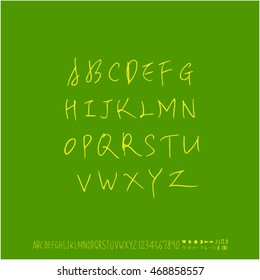 Alphabet & number / handwriting - vector