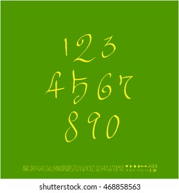 Alphabet & number / handwriting - vector