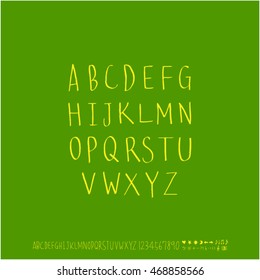 Alphabet & number / handwriting - vector