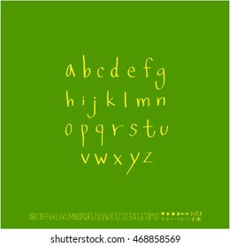 Alphabet & number / handwriting - vector