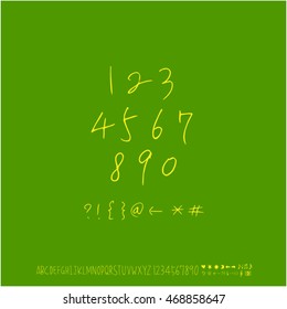 Alphabet & number / handwriting - vector