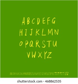 Alphabet & number / handwriting - vector