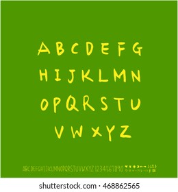 Alphabet & number / handwriting - vector