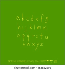 Alphabet & number / handwriting - vector