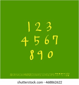 Alphabet & number / handwriting - vector