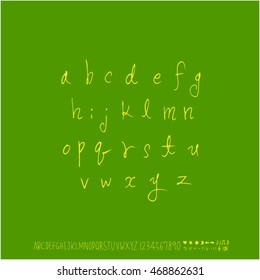 Alphabet & number / handwriting - vector