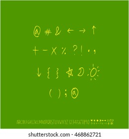 Alphabet & number / handwriting - vector