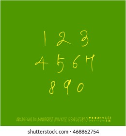 Alphabet & number / handwriting - vector