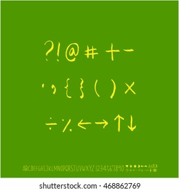 Alphabet & number / handwriting - vector