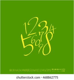 Alphabet & number / handwriting - vector
