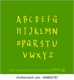 Alphabet & number / handwriting - vector