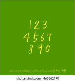 Alphabet & number / handwriting - vector