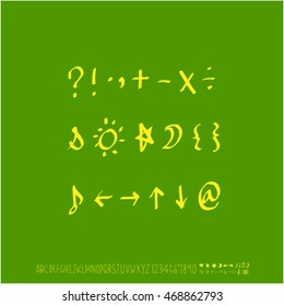 Alphabet & number / handwriting - vector