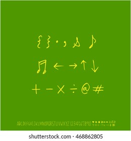 Alphabet & number / handwriting - vector