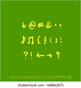 Alphabet & number / handwriting - vector