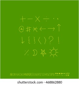 Alphabet & number / handwriting - vector
