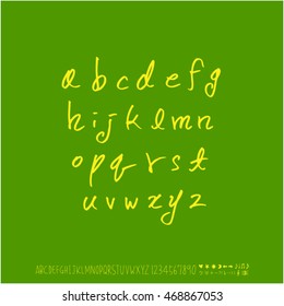 Alphabet & number / handwriting - vector