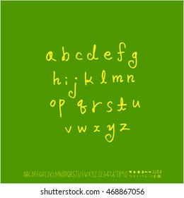 Alphabet & number / handwriting - vector