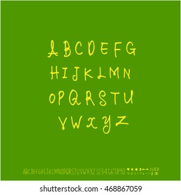 Alphabet & number / handwriting - vector