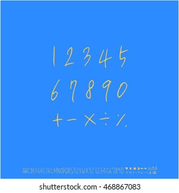 Alphabet & number / handwriting - vector
