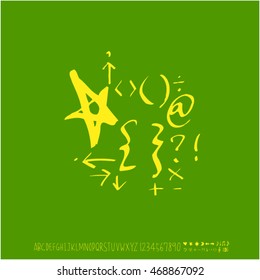 Alphabet & number / handwriting - vector