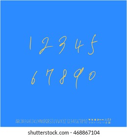 Alphabet & number / handwriting - vector