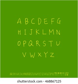 Alphabet & number / handwriting - vector