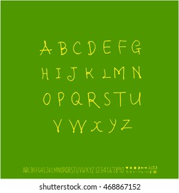 Alphabet & number / handwriting - vector