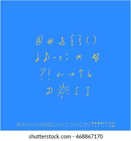 Alphabet & number / handwriting - vector
