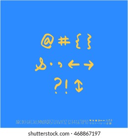 Alphabet & number / handwriting - vector