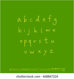 Alphabet & number / handwriting - vector