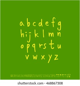 Alphabet & number / handwriting - vector