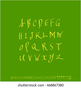 Alphabet & number / handwriting - vector