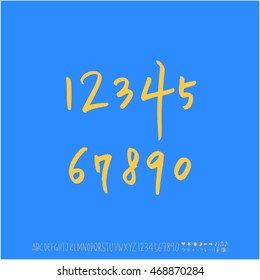 Alphabet & number / handwriting - vector