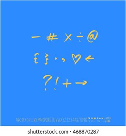 Alphabet & number / handwriting - vector