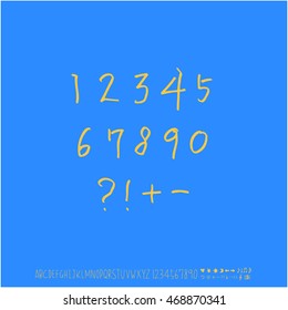 Alphabet & number / handwriting - vector