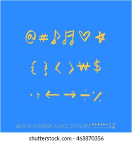 Alphabet & number / handwriting - vector