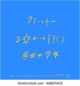 Alphabet & number / handwriting - vector
