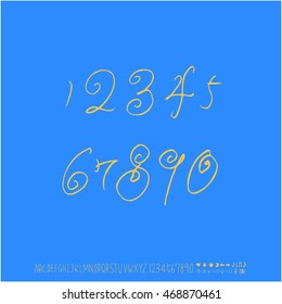Alphabet & number / handwriting - vector
