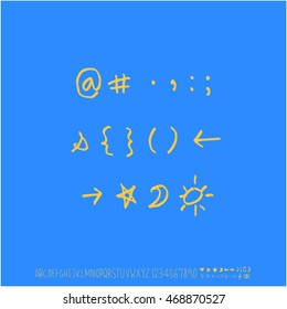 Alphabet & number / handwriting - vector