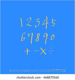 Alphabet & number / handwriting - vector