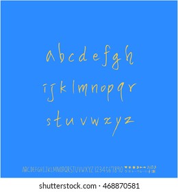 Alphabet & number / handwriting - vector