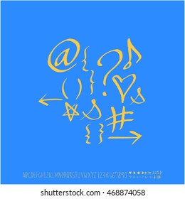 Alphabet & number / handwriting - vector