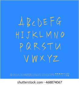 Alphabet & number / handwriting - vector